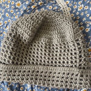Gray Crochet Beanie